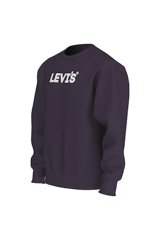 Levi's Erkek Minimalist Sweatshirt - Günlük Kullanım İçin Mükemmel Mor