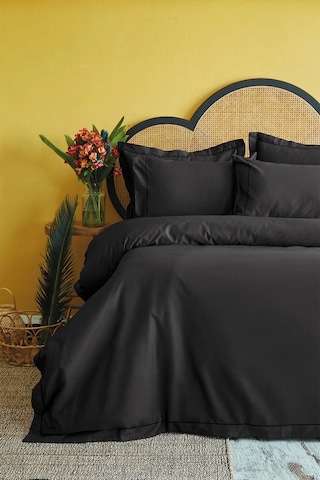 Michele 300 Tc 120 Tel Pamuk Saten Siyah Nevresim Takımı Çift Kişilik