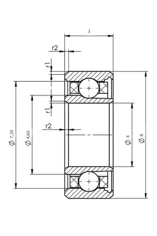 Ezo Smr84 Zz Minyatür Rulman 4x8x3 Olta Makinası Paslanmaz 1 Adet