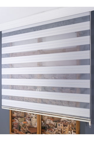 Simli Gold Zebra Stor Perde Sarı