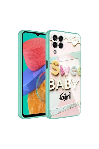 Galaxy M33 Kılıf Kamera Korumalı Desenli Sert Silikon Zore Epoksi Kapak NO5