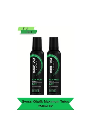 Syoss Max Hold Mega Güçlü Tutuş Saç Köpüğü 2 x 250 ML