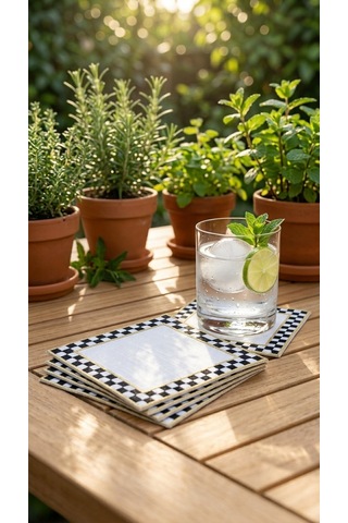 Montea Check Embroidered Kokteyl Peçetesi