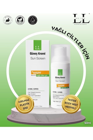 Zinc Gluconate Takviyeli Yağlı Ciltler İçin Yüksek Korumalı Güneş Kremi 50 Ml