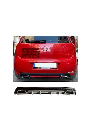 Fiat Punto Difüzör Arka Tampon Eki 2 Egzoz Çıkışlı Gri Lüx Tip