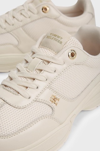 Tommy Hilfiger Logolu Deri Sneaker Ayakkabı Kadın Ayakkabı Fw0fw09413 Aeo Bej