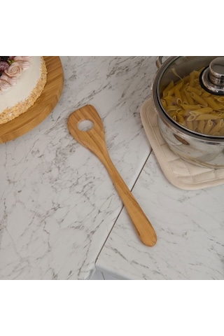 Tivoli Zeytin Ağacı Büyük Delikli Spatula - Açık Kahverengi - 30 Cm Açık Kahverengi