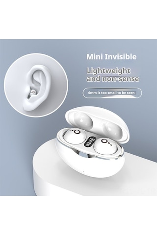 Hombey S800 Akıllı Çeviri Kulaklığı: Mini Bluetooth, Sayısal Göstergeli, Gürültü Engelleme, Düşük Gecikme - Beyaz