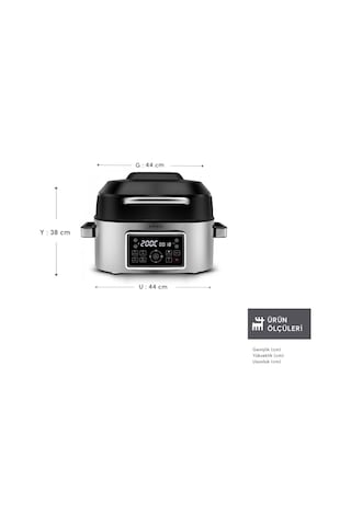 Karaca Gastro Grill 6 Kişilik Geniş Hacim Airfryer Air Grill ve Izgara Makinesi