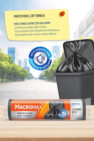 Profesyonel Çöp Torbası Jumbo Boy Dayanıklı Atık Toplama Poşeti