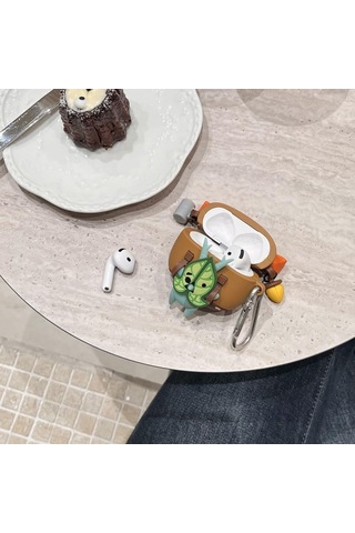 Tenfowee Airpods Uyumlu 4 Kılıfı Silikon Materyal Anahtarlıklı, Kloğer Tasarımı Bluetooth Kulaklık Koruyucu Kılıf, Çizik Ve Darbeye Dayanıklı Taşınabilir Aksesuar