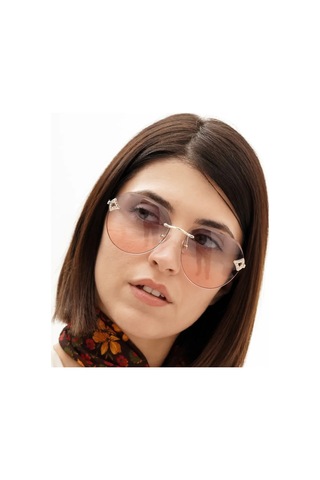 Lily Mavi Pembe Kristal Kadın Güneş Gözlüğü Çerçevesiz