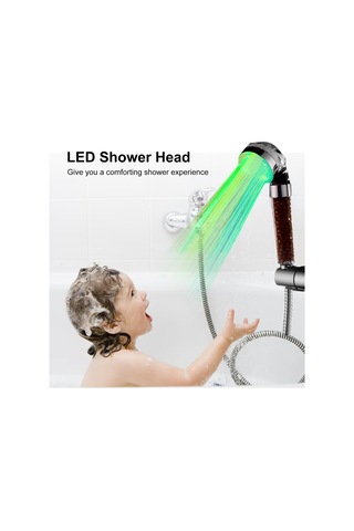 Yifomall Led Su Akışı İle Çalışan 3 Renk Sıcaklık Algılayıcı, Filtreli, Su Tasarruflu Duş Başlığı G1/2 Bağlantı, Abs Malzeme Diğer