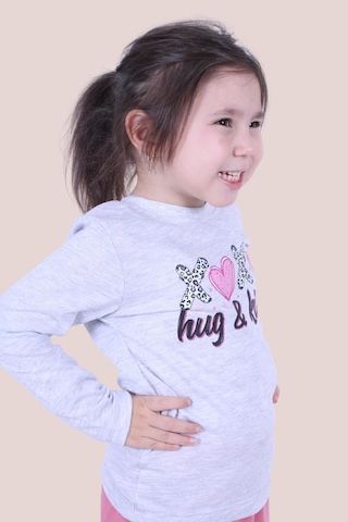Fyk Kids Kız Çocuk Uzun Kol Sweatshirt Gri1 Gri