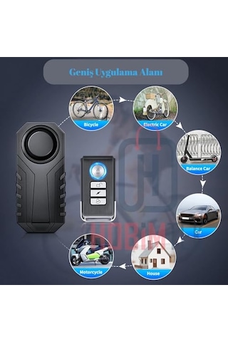 4Riders Ht-53 Motosiklet Bisiklet Alarmı Uzaktan Kumandalı 113db Su Geçirmez Kablosuz Hırsızlık Koruması Alarm Bisiklet Araba Scooter Pilli
