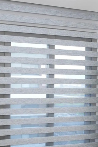 Gri Bambu Kumaş Zebra Stor Perde Etek Dilimsiz 1. Kalite Gri