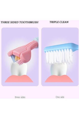 Flybuy Yalına 3-taraflı Diş Fırçası Yumuşak Saç Çocuk Sarı - 360 V Şekil