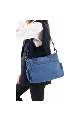 Baginn Kadın Omuz Çantası Paraşüt Kumaş Çapraz Askılı Elde Tutmalı Postacı Çantası 31 26 Cm Su İtici Kumaş Mavi