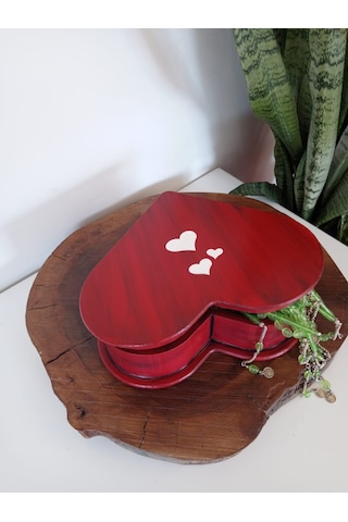 Ahşap Kalpli Hediye Kutusu