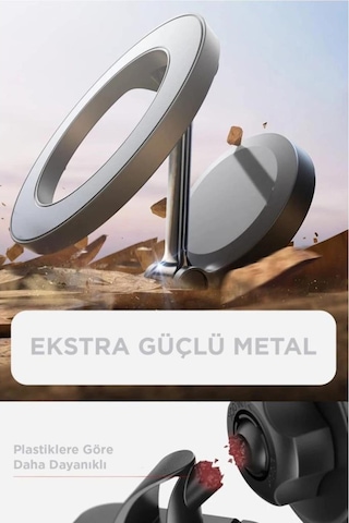 Apple Uyumlu iPhone 11-12-13-14-15-16 Plus-16 Pro Max Magsafe Manyetik Mıknatıslı Araç Içi Telefon Tutucu
