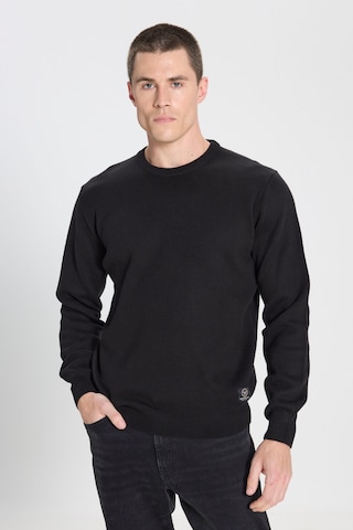 Regular Fit Normal Kesim Bisiklet Yaka Siyah Triko Kazak W242724001 Siyah