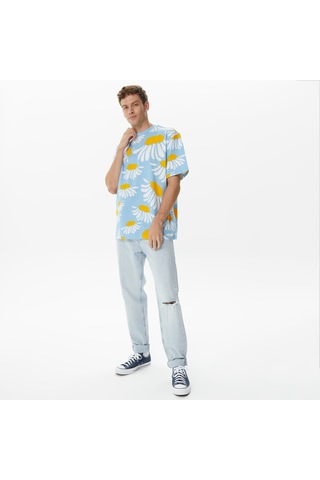 Karl Kanı Karl Kani Small Signature Daisy Erkek Mavi T-shirt