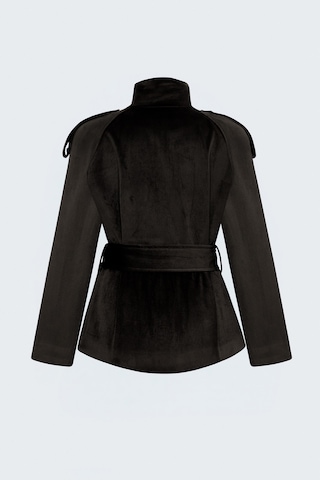 Sateen Kadife Kısa Ceket - Kahve-138105