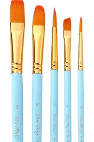 Willowhaven Zhuting 2 Paket Sanat Yağlıboya Kalem Mavi, Naylon Yün, Acemi Kullanıcılar İçin, Farklı Boyutlar, Ergonomik Tasarım