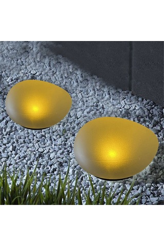 Dianziye Güneş Enerjili Taş Şekilli Bahçe Lambası - Ip55 Su Geçirmez 8 Saat Sürekli Aydınlatma - Islak Sarı Işık, Bahçe, Çimen, Yol Yolu Dekorasyonu Sarı