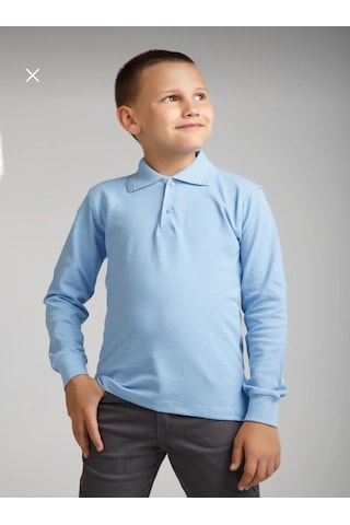 Dıgıl Kids Çocuk Polo Yaka Okul Tişörtü Uzun Kol Açık Mavi Dıgıl Kids Çocuk Polo Yaka Okul Tişörtü Uzun Kol Açık Mavi