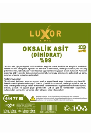 Luxor Kimya Oksalik Asit 1 Kg Tekli