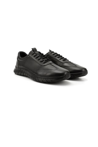 Gönderi(R) Erkek Siyah Bağcıklı Kauçuk Taban Hakiki Deri Sneaker Ddma73542600 Siyah