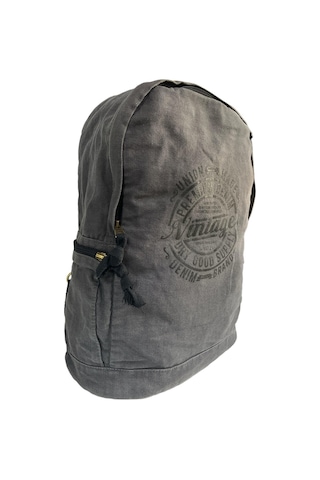 Old Cotton Cargo Kaliteli Vintage Disayn Laptop Bölmeli Sırt Gezi Çantası Leone Bag Oil 5100 Gri