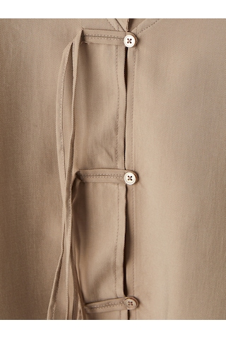 Lcw Modest Bej Süslü Düğmeli Oversize Kadın Kimono Xl-2xl