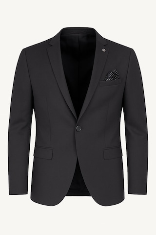 Plus Scorpion Erkek Siyah Blazer Ceket İtalyan Kesim, Tek Düğmeli, Çift Yırtmaçlı Şık Klasik Model Siyah