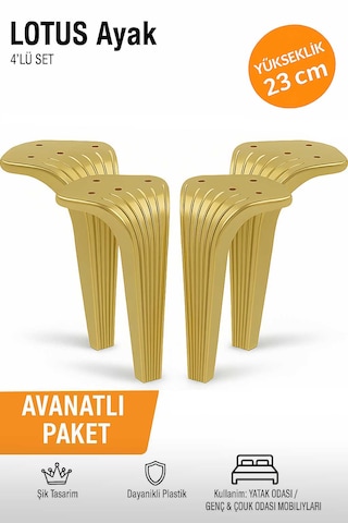 Lotus Koltuk Yatak Odası Tv Ünitesi Konsol Ve Sehpa Ofis Mobilyası Ayağı 23 Cm Yatak