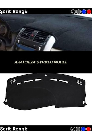 Toyota Corolla 1991-1997 3d Özel Yeni Torpido Kılıfı Panel Koruyucu Göğüs Kaplama - Siyah Şerit