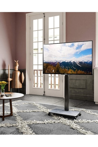 Fitueyes Tekerlekli Tv Sehpası, 32-70 Inç Lcd Led Ekran, Döner 60 Derece Ve Yükseklik Ayarlanabilir Antrasit 189437026