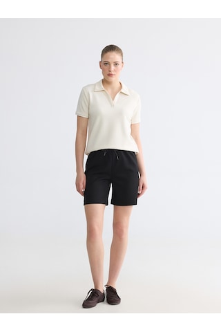 Lcw Comfort Siyah Beli Lastikli Soft Touch Kadın Şort