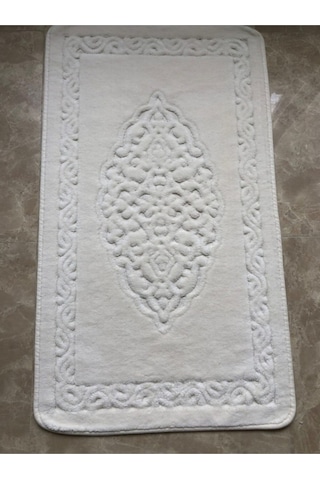 Cotton Eco 2li Pamuklu Banyo Paspas Seti Osmanlı Desen Krem Renkli