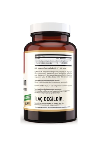 Magnezyum Bisglinisat Glisinat Taurat Malat 200 Mg 90 Tablet