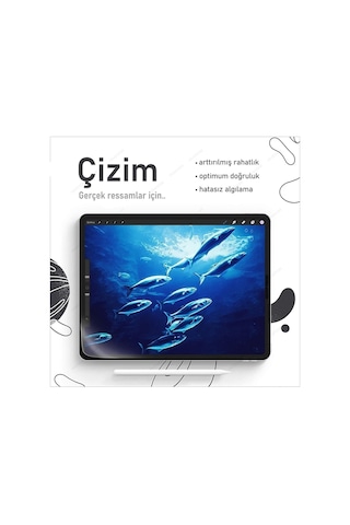Apple Uyumlu iPad Air 5. Nesil 2022 10.9" Inç M1 Paperlike Nano Kırılmaz Ekran Koruyucu Kağıt Hissli Kılıf
