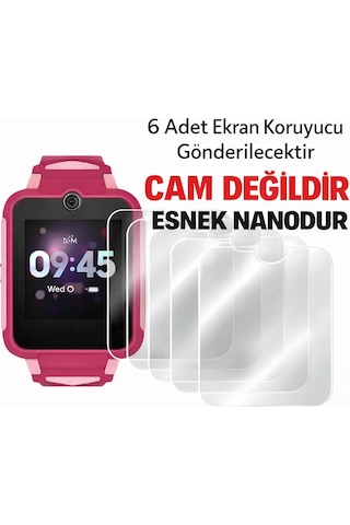 Tcl Mt42x Uyumlu Akıllı Çocuk Saati Ekran Koruyucu -6 Adet Saat Degildir
