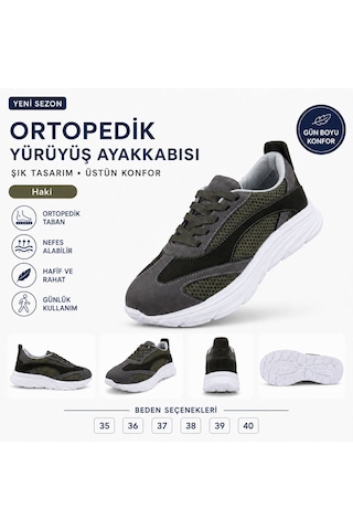 Genpa Deri Ve Tekstil Confort Spor Ayakkabı Haki