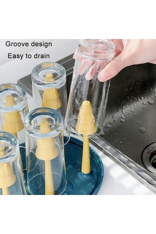 Dancemonkey Mavi Sarı Plastik Tepsi Baş Aşağı Kabı, Saklama Rafı Çok renkli