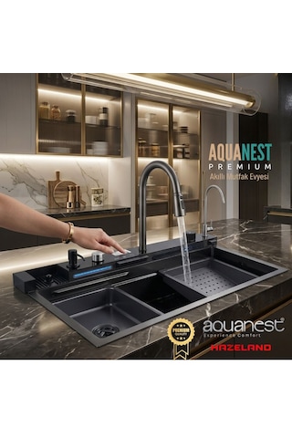 Hazeland Aquanest Premium 5 Tuşlu Akıllı Evye Antrasit