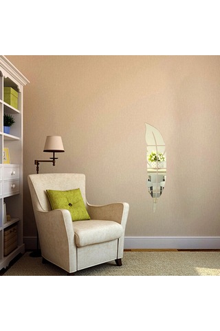 Monyee Siyah Akrilik Kanat Desenli Dıy Yansıta Duvar Sticker - 6 Parça, Yapıştırıcı, Kaldırılabilir, Ev Dekorasyonu Siyah