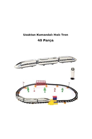 Welcomein Oyuncak Uzaktan Kumandalı 49 Parça Işıklı 265 Cm Hızlı Tren Set