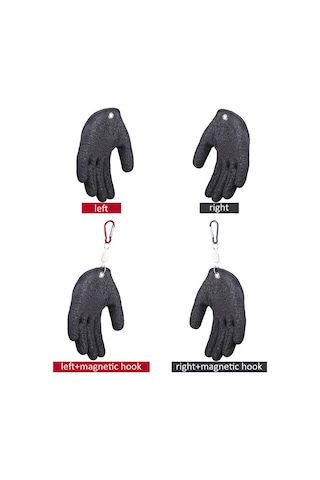 Yaleker Balık Tutma Eldiveni - Sol El İçin Manyetik Kancalı Kaydırmaz Lateks Eldiven