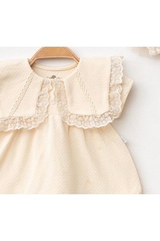 Işıl Baby Dantel Yaka Detaylı Elbise Bej